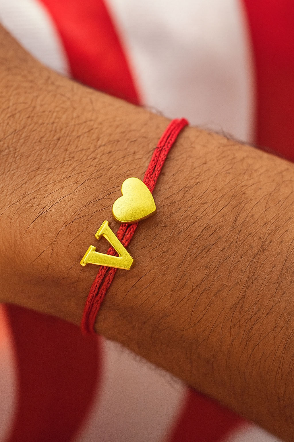 A-Z Letter Heart Charm Thread Rakhi Lumba