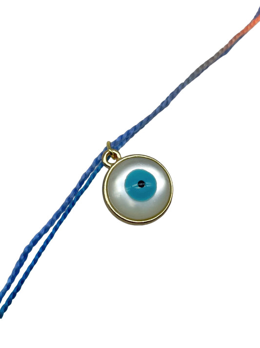 White Evil Eye Charm Rakhi Lumba