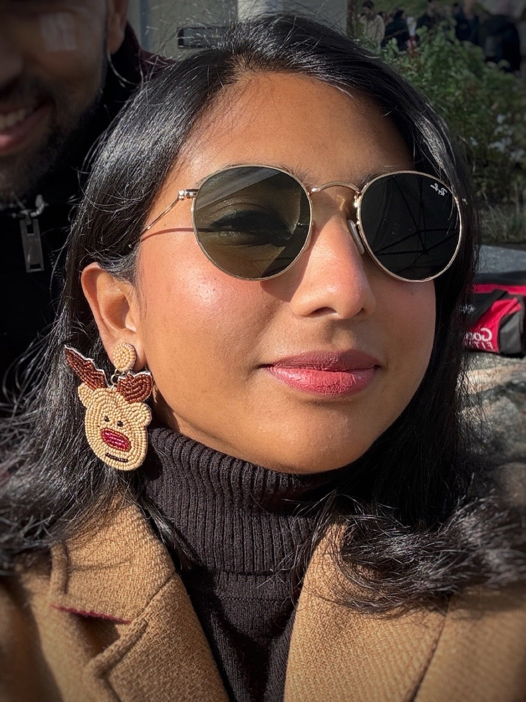 Christmas Reindeer Beaded Earrings