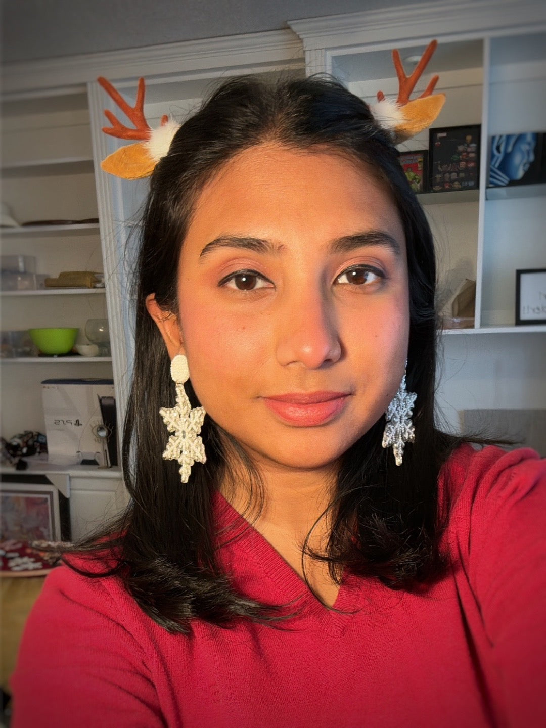 Christmas Winter SnowFlake Beaded Earrings