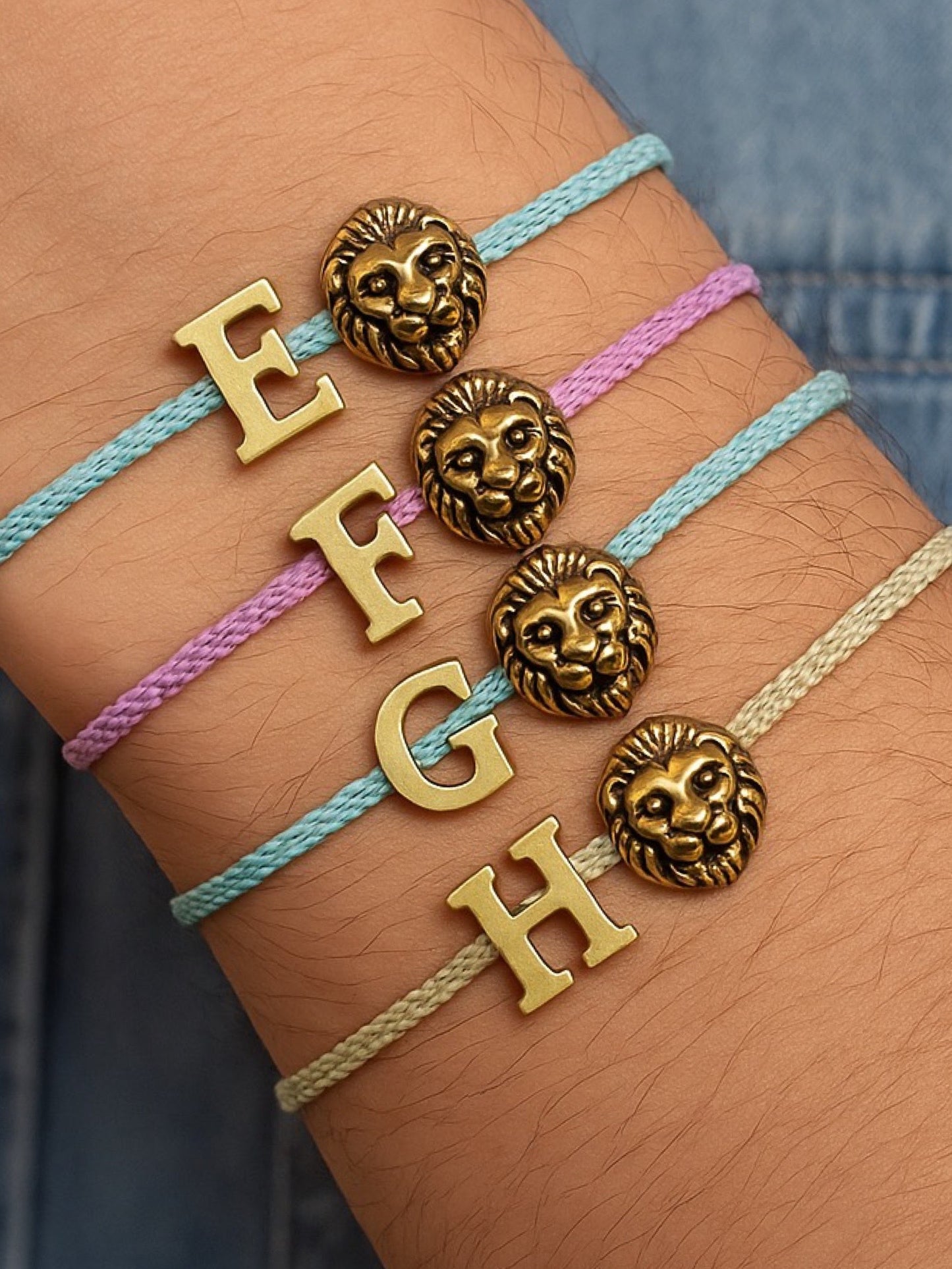 A-Z Name Initial Letter Rakhi Bracelet With Lion Charm