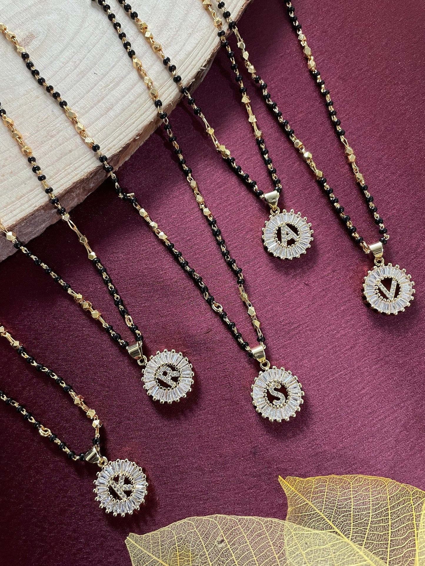 A TO Z Letter American Diamond Short Mangalsutra Design