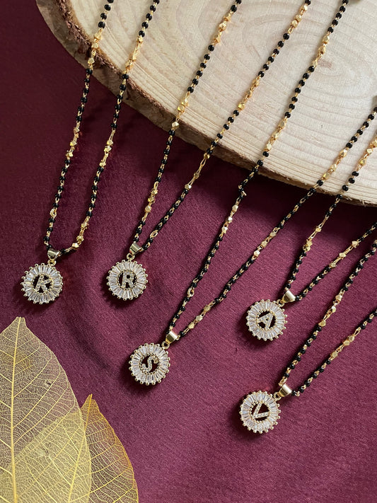 A TO Z Letter American Diamond Short Mangalsutra Design