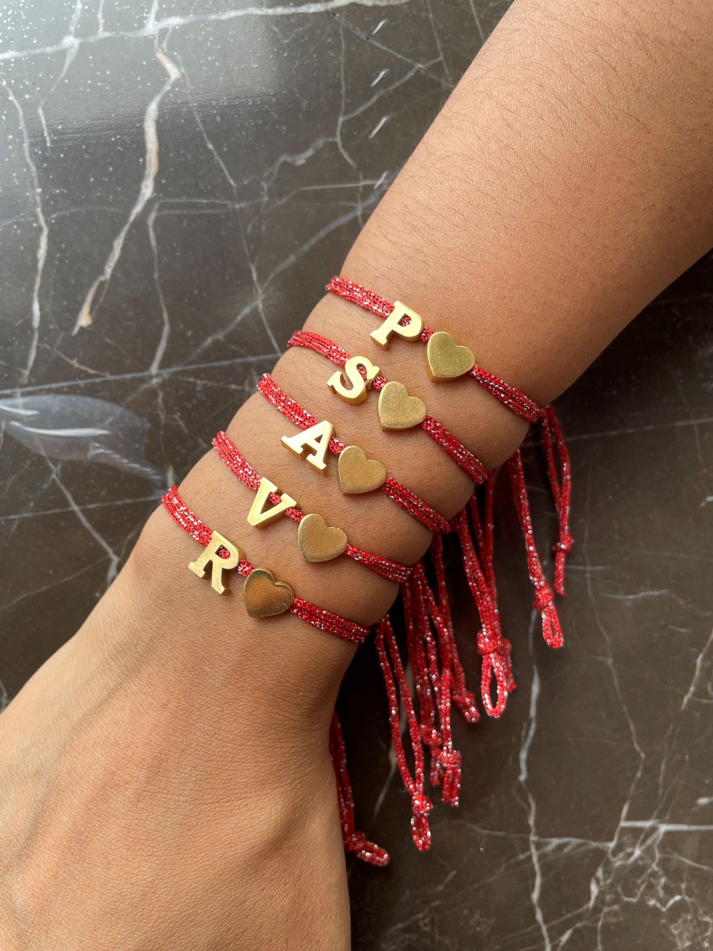 A-Z Letter Heart Charm Thread Rakhi Lumba
