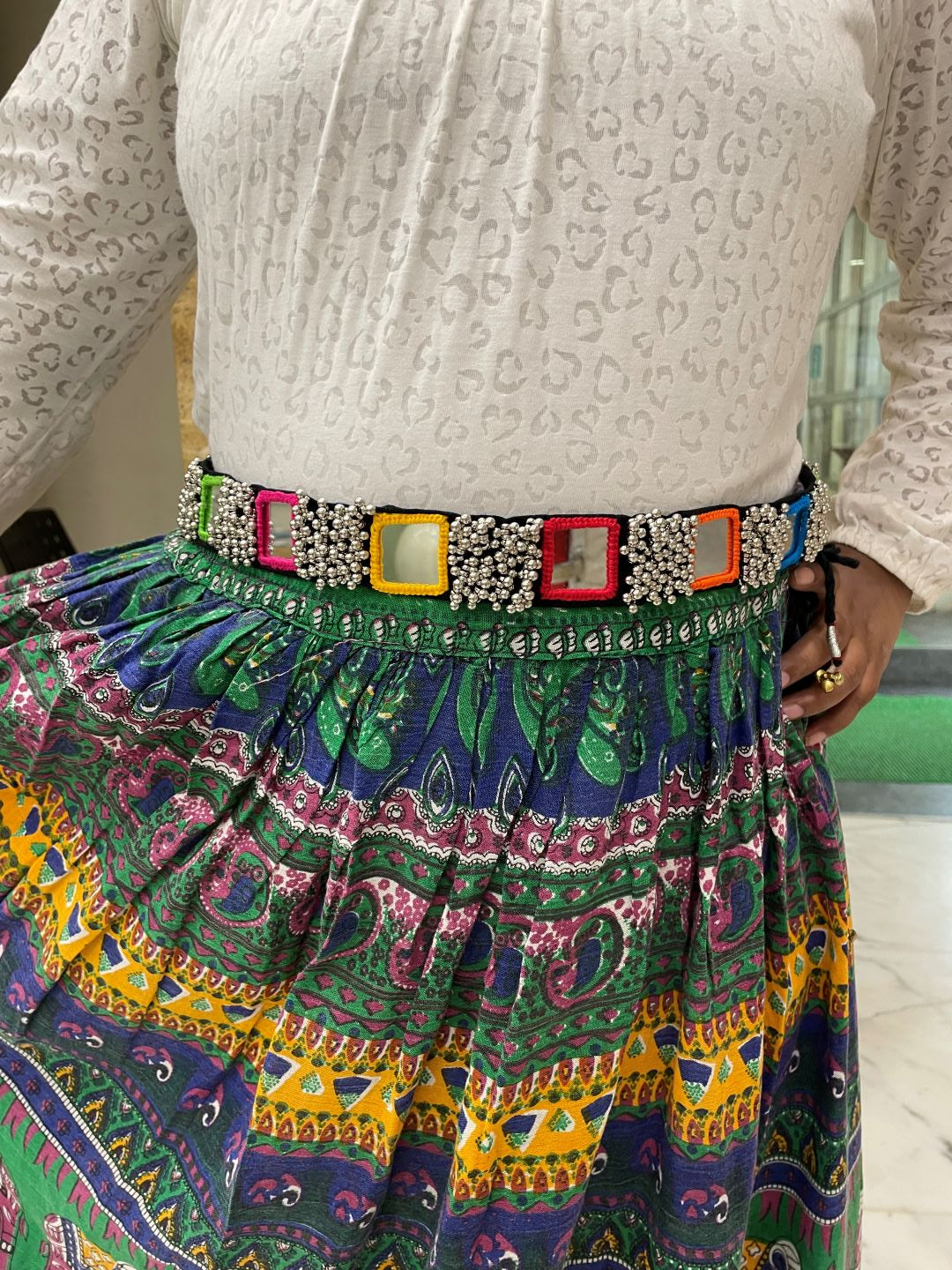 Fabric Waist-Belt Multi-Color Embroidery Mirror Work Banjara Kamar-Ban –  Digital Dress Room