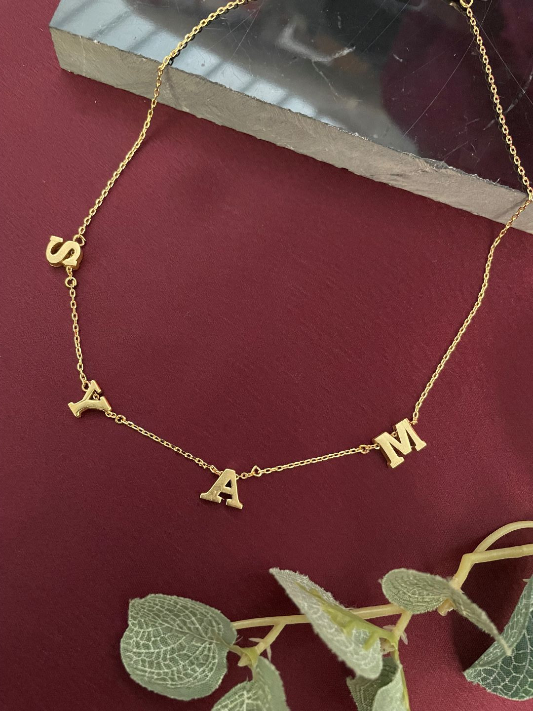 Custom Name Necklace in Gold Plated Chain