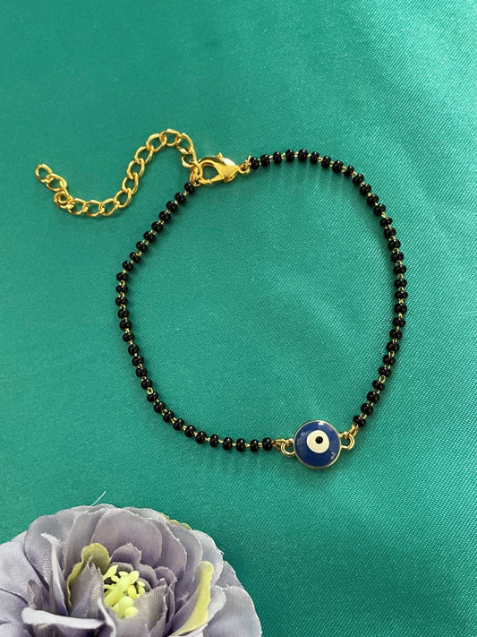 Nazariya/ Nazarbatu Gold Plated Adjustable Mangalsutra Bracelets With Evil Eye
