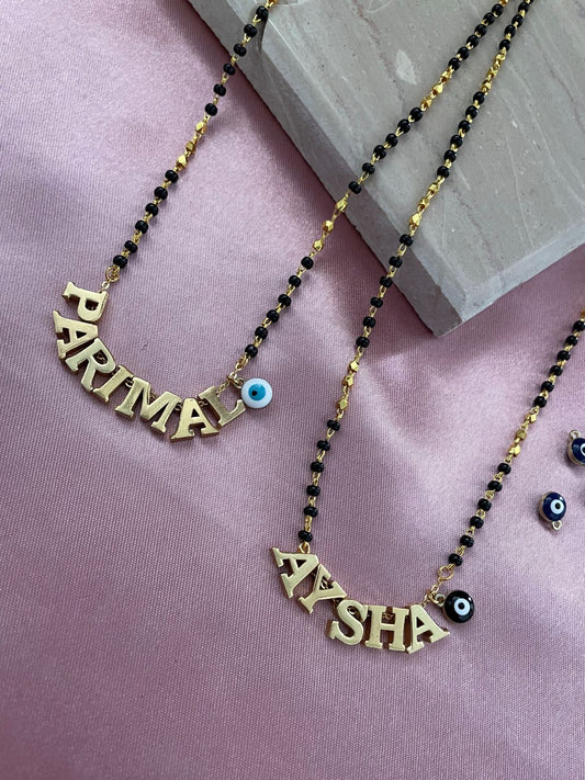 Name Mangalsutra with Evil Eye