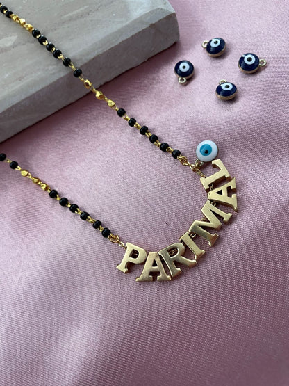 Name Mangalsutra with Evil Eye