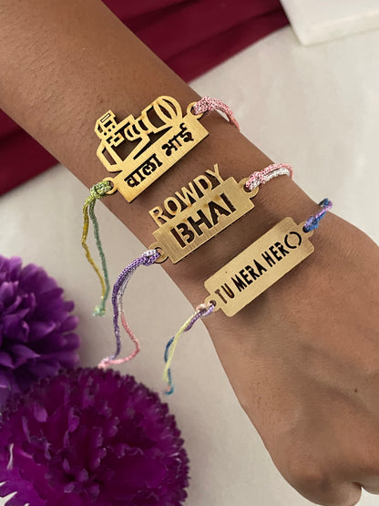 (COMBO of 12) Funky Slogan Rakhi Lumba