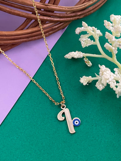 A-Z Custom Initial Evil Eye Necklace | Gold-Plated Letter Necklace | All Letters