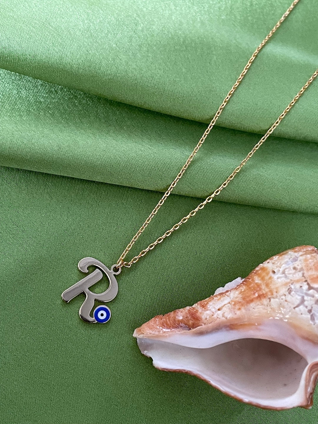 A-Z Custom Initial Evil Eye Necklace | Gold-Plated Letter Necklace | All Letters