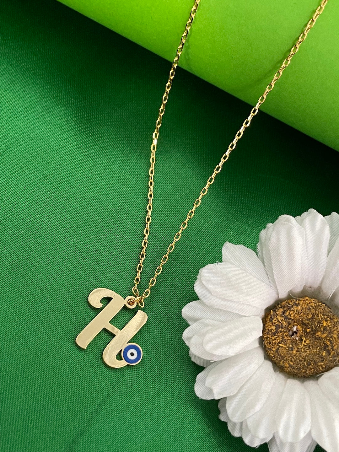 A-Z Custom Initial Evil Eye Necklace | Gold-Plated Letter Necklace | All Letters