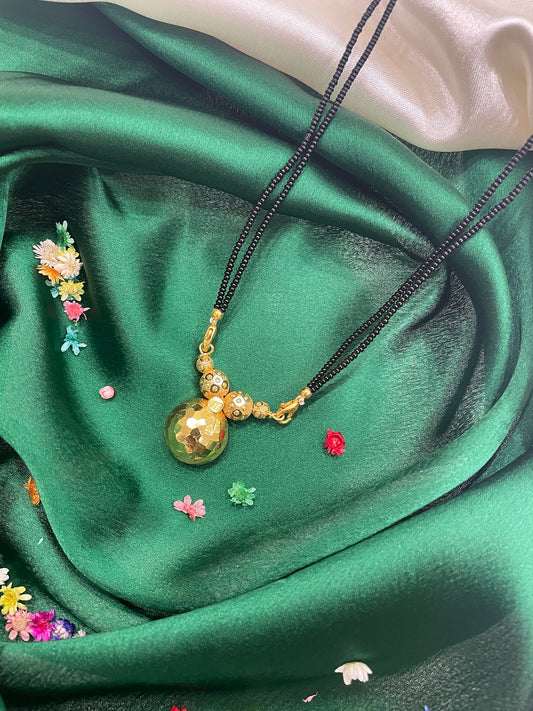 Short Mangalsutra Designs Gold Plated Latest Vati Pendant Traditional Mangalsutra