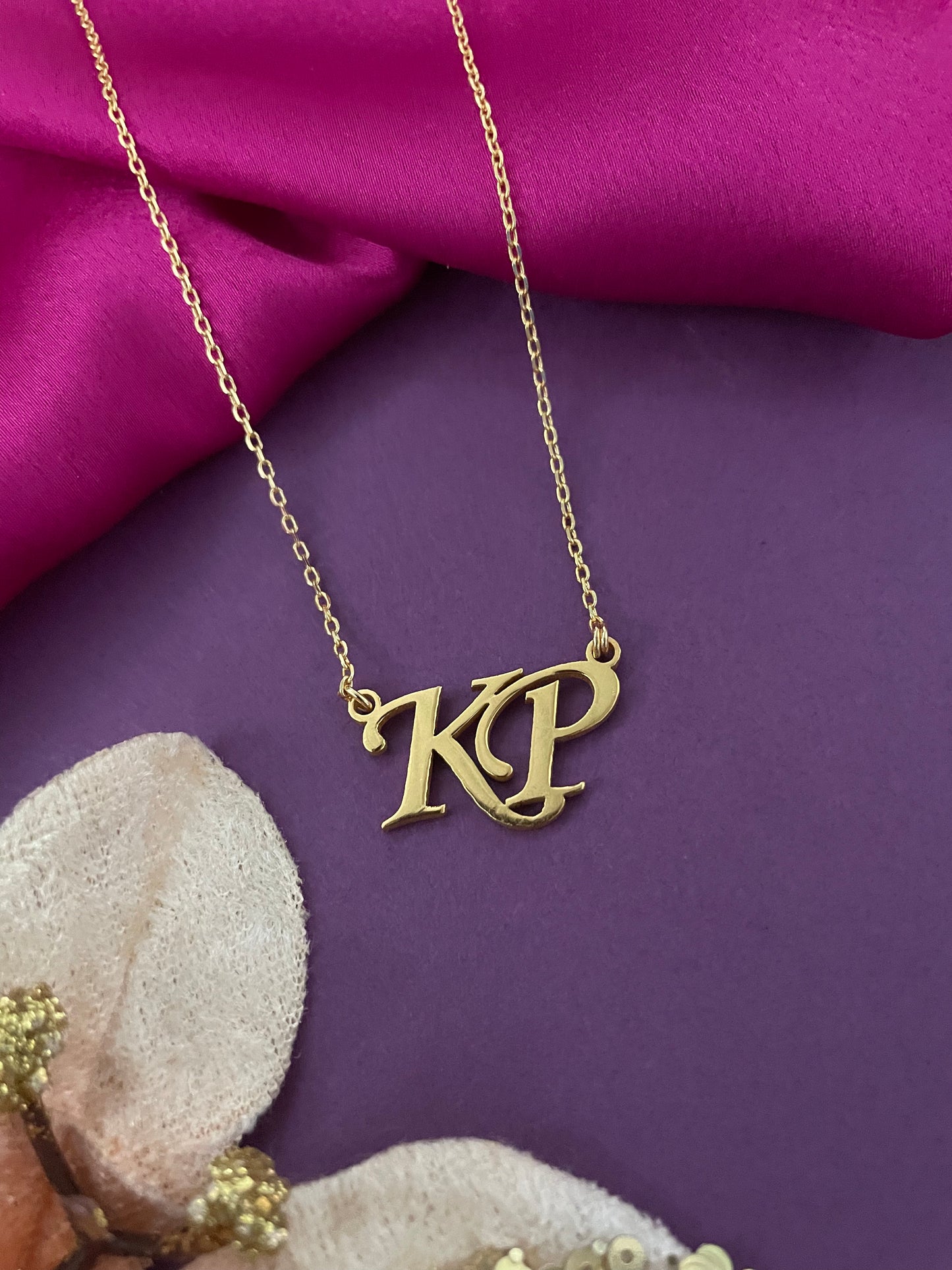 Classic Monogram Necklace With Intertwined Personalised Initials Of 2 Letters