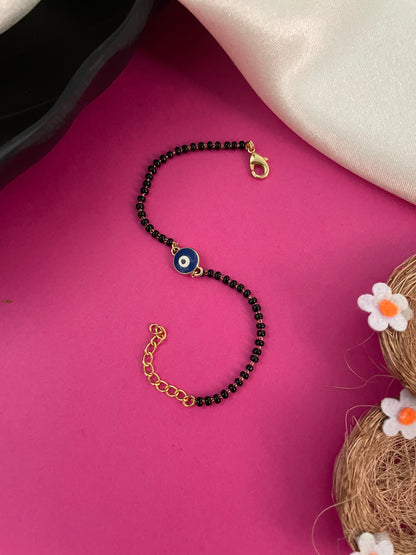 Nazariya/ Nazarbatu Gold Plated Adjustable Mangalsutra Bracelets With Evil Eye