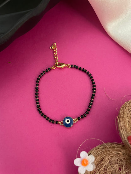 Nazariya/ Nazarbatu Gold Plated Adjustable Mangalsutra Bracelets With Evil Eye