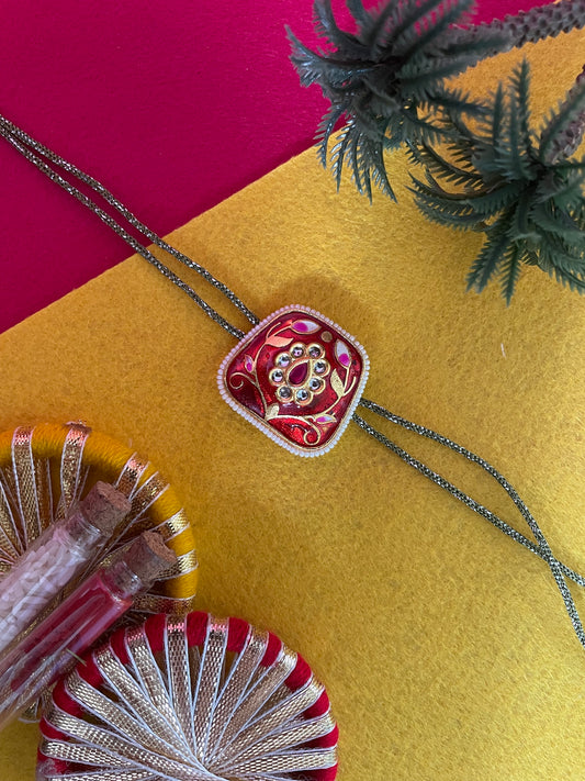 Leaf Kundan Rakhi Lumba