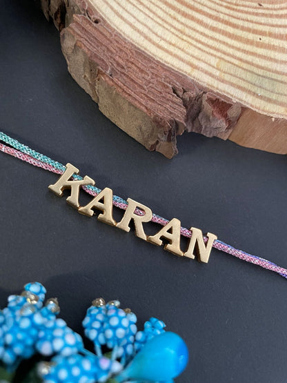 Build Your Own Rakhi- Design Your Brothers Gold Plated Name Rakhi With Customized Charms