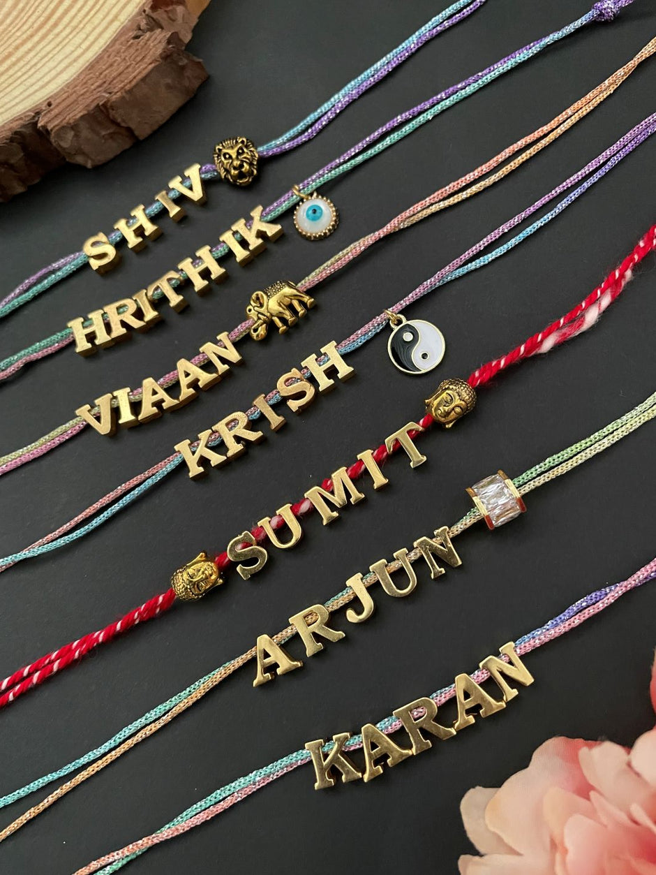 Designer Customized Full Name Pendant Rakhi | Digital Dress Room