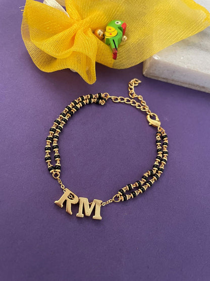 2 Name Initial Letter Mangalsutra Bracelet