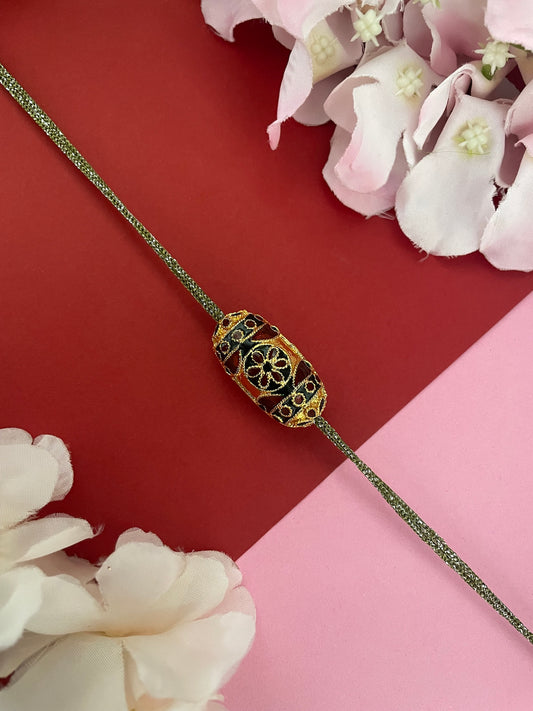 Barrel-Shaped Enamel Rakhi Lumba