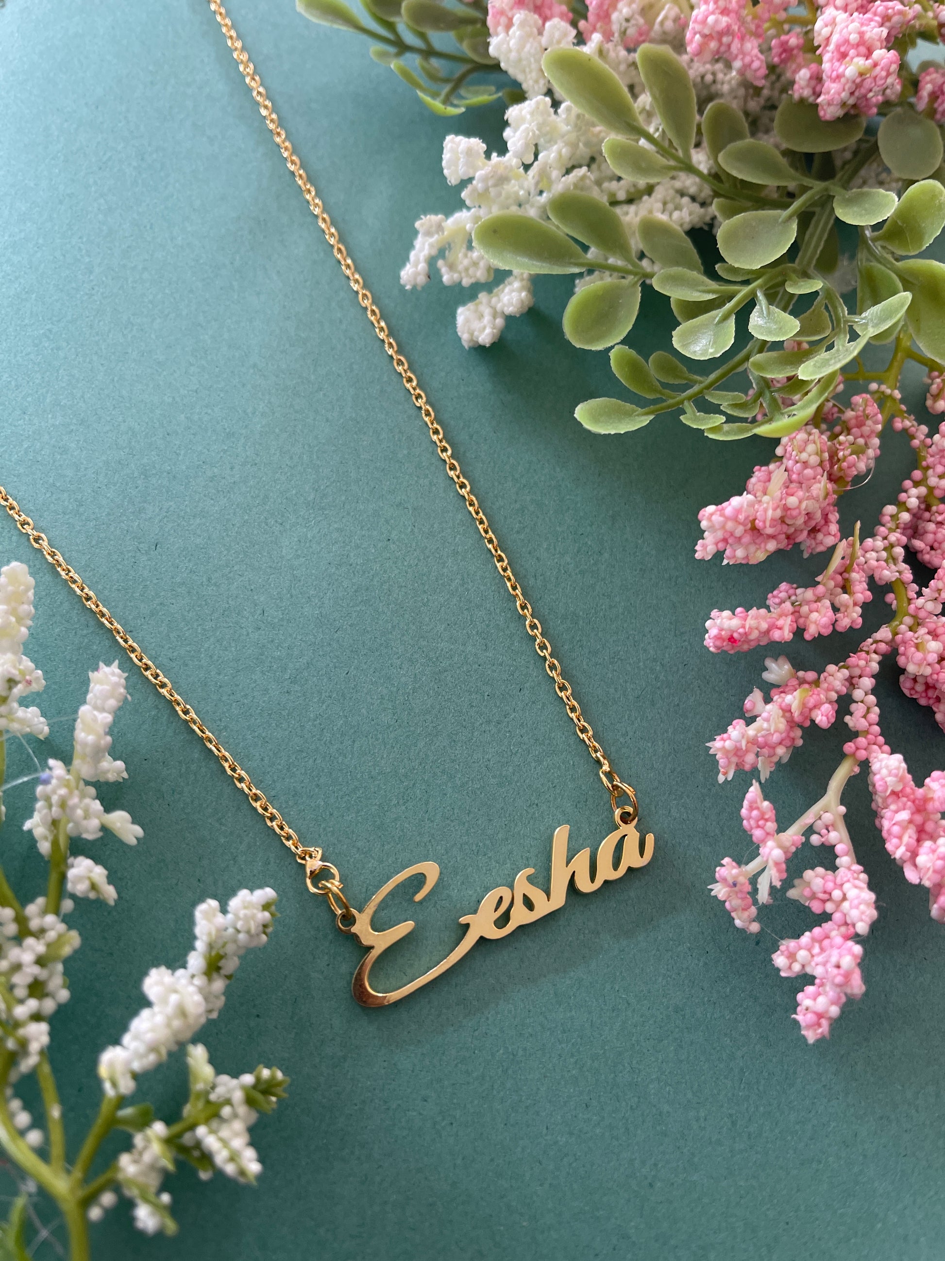Classic Gold Plated Cursive Name Necklace 