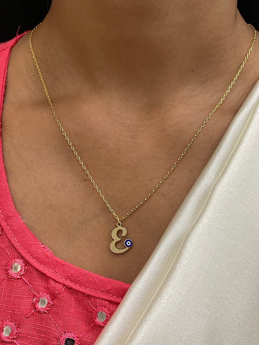 A-Z Custom Initial Evil Eye Necklace | Gold-Plated Letter Necklace | All Letters