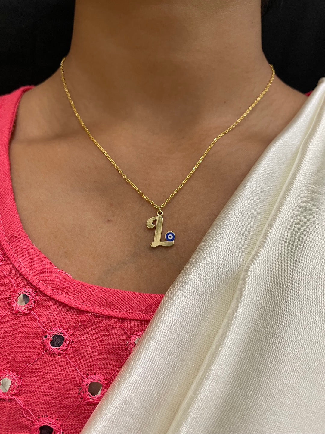 A-Z Custom Initial Evil Eye Necklace | Gold-Plated Letter Necklace | All Letters