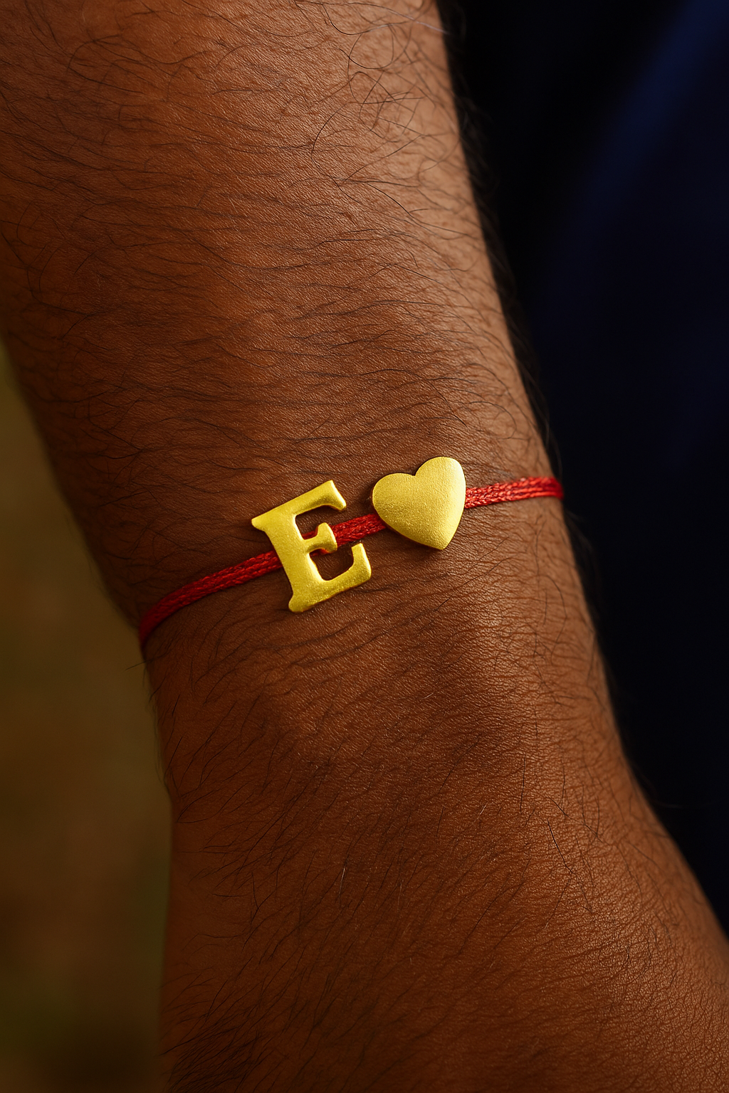 A-Z Letter Heart Charm Thread Rakhi Lumba