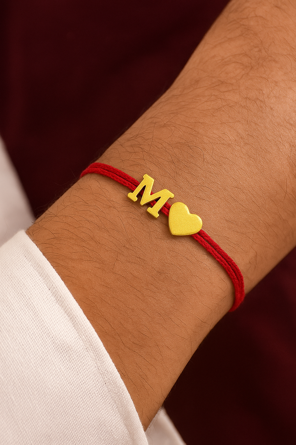 A-Z Letter Heart Charm Thread Rakhi Lumba