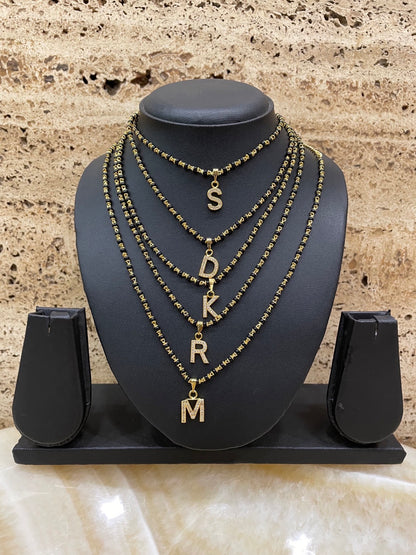 A TO Z Letter Alphabet Pendant Short Mangalsutra Name Mangalsutra Design For Women