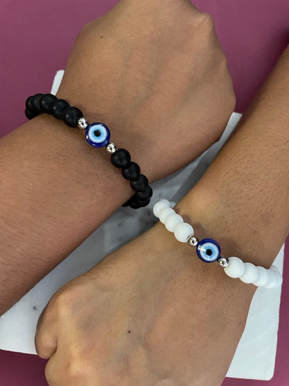 (Combo of 2) Best Friend Forever (BFF) Matching Friendship Bands with Evil Eye