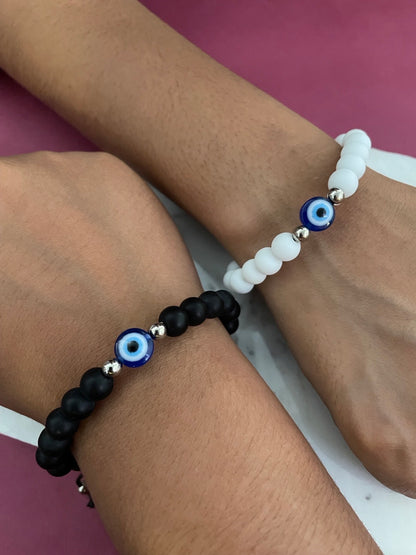 (Combo of 2) Best Friend Forever (BFF) Matching Friendship Bands with Evil Eye