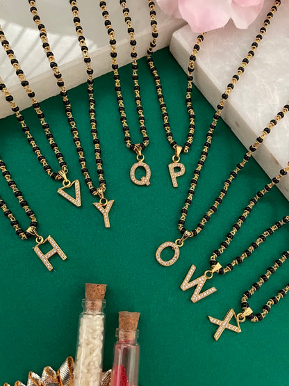 A TO Z Letter Alphabet Pendant Short Mangalsutra Name Mangalsutra Design For Women