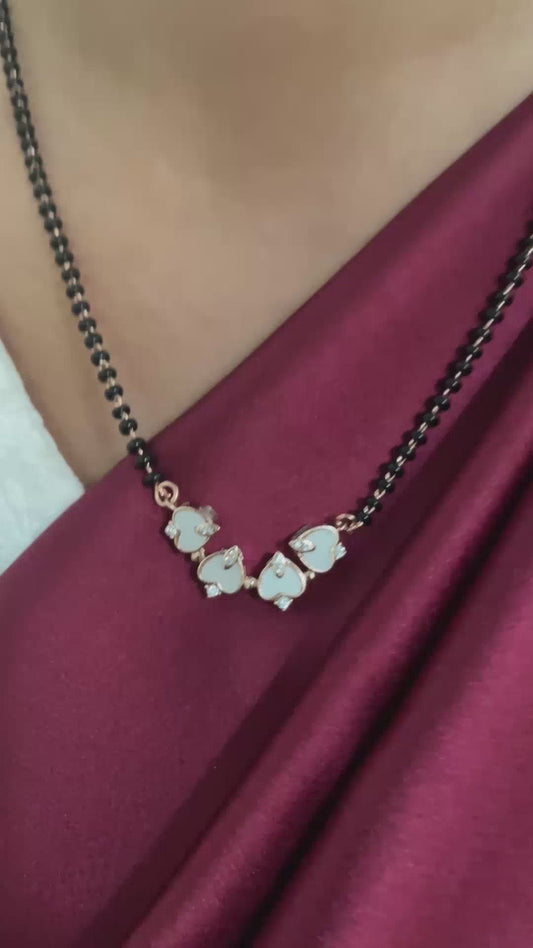 (Wear it 2 ways) Heart Fresh-Water Pearl American Diamond Mangalsutra