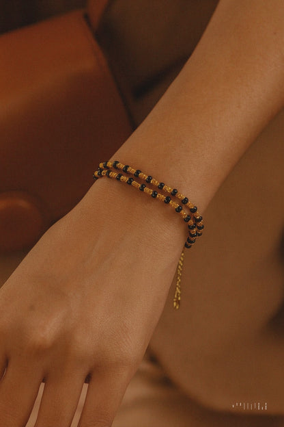 Double line Gold Plated Adjustable Mangalsutra Bracelets