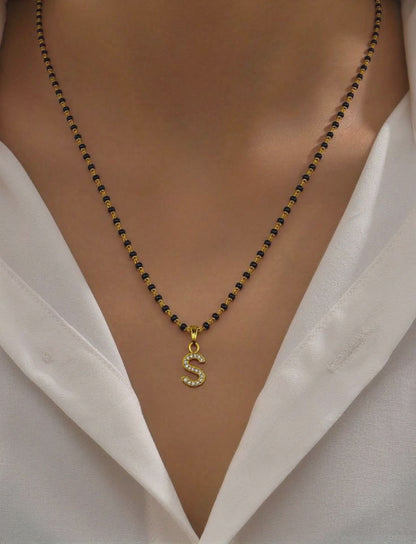 A TO Z Letter Alphabet Pendant Short Mangalsutra Name Mangalsutra Design For Women