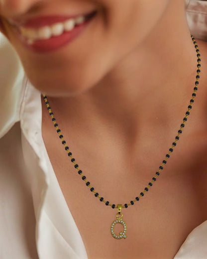 A TO Z Letter Alphabet Pendant Short Mangalsutra Name Mangalsutra Design For Women
