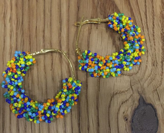 Fashion/Costume Jewellery Handcrafted Beads Hoop Earrings For Women/Girls