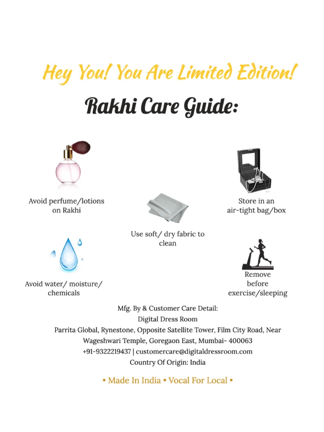 Rakhi Care Instructions	