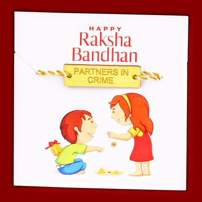 (COMBO of 2) Fancy Rakhi Designs I Love You 3000/Parrtners In Crime Multicoloured Mauli Raksha Bandhan