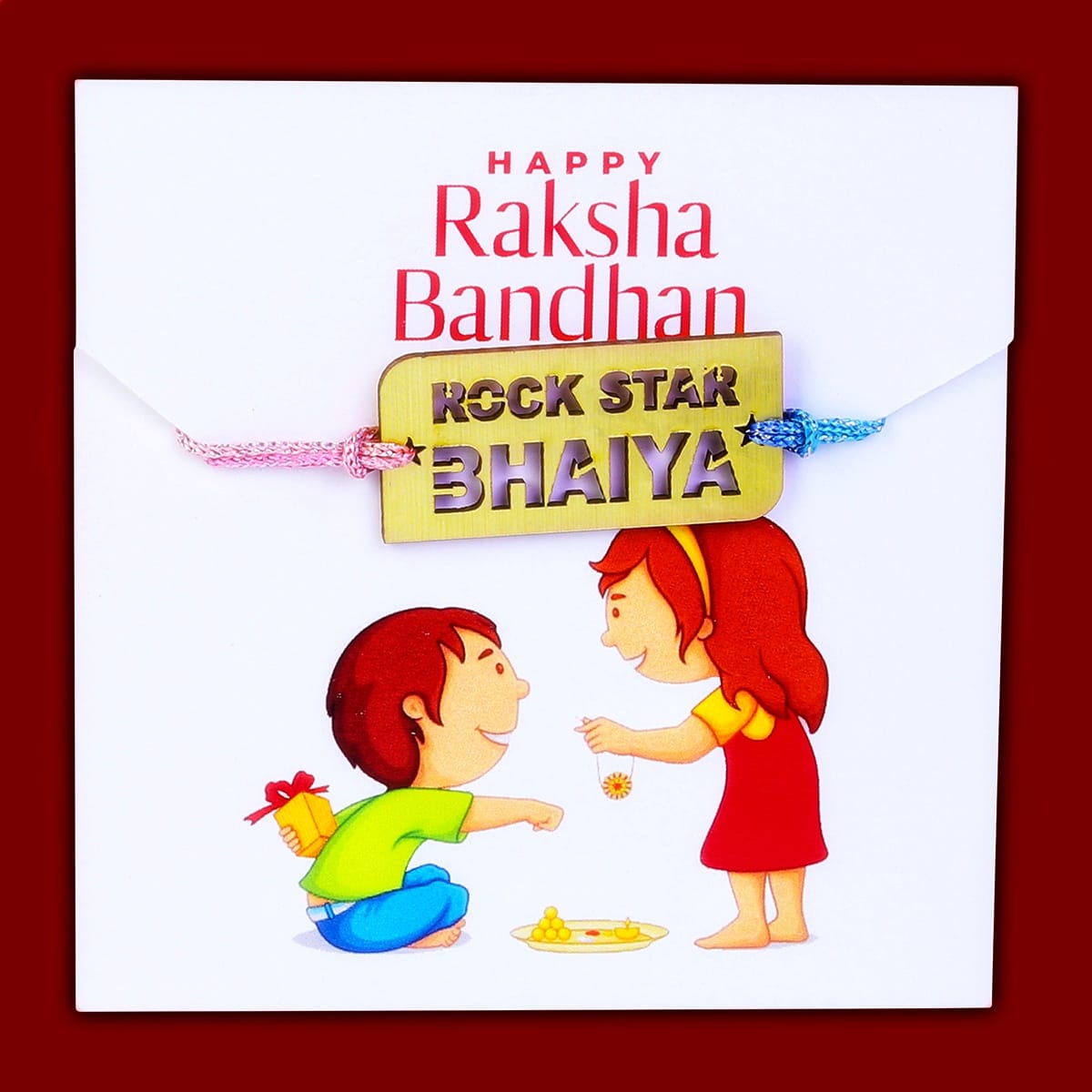 (COMBO of 2) Fancy Rakhi Designs with Slogan Rockstar Bhaiya/BRO Multicoloured Mauli Raksha Bandhan