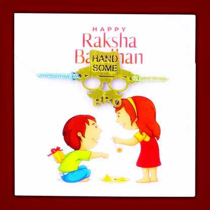 (COMBO of 2) Fancy Rakhi Designs with Slogan Handsome BRO/Best BRO Multicoloured Mauli Raksha Bandhan