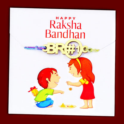 (COMBO of 2) Fancy Rakhi Designs with Slogan Boss Bhai/Bro No.1 Multicoloured Mauli Raksha Bandhan