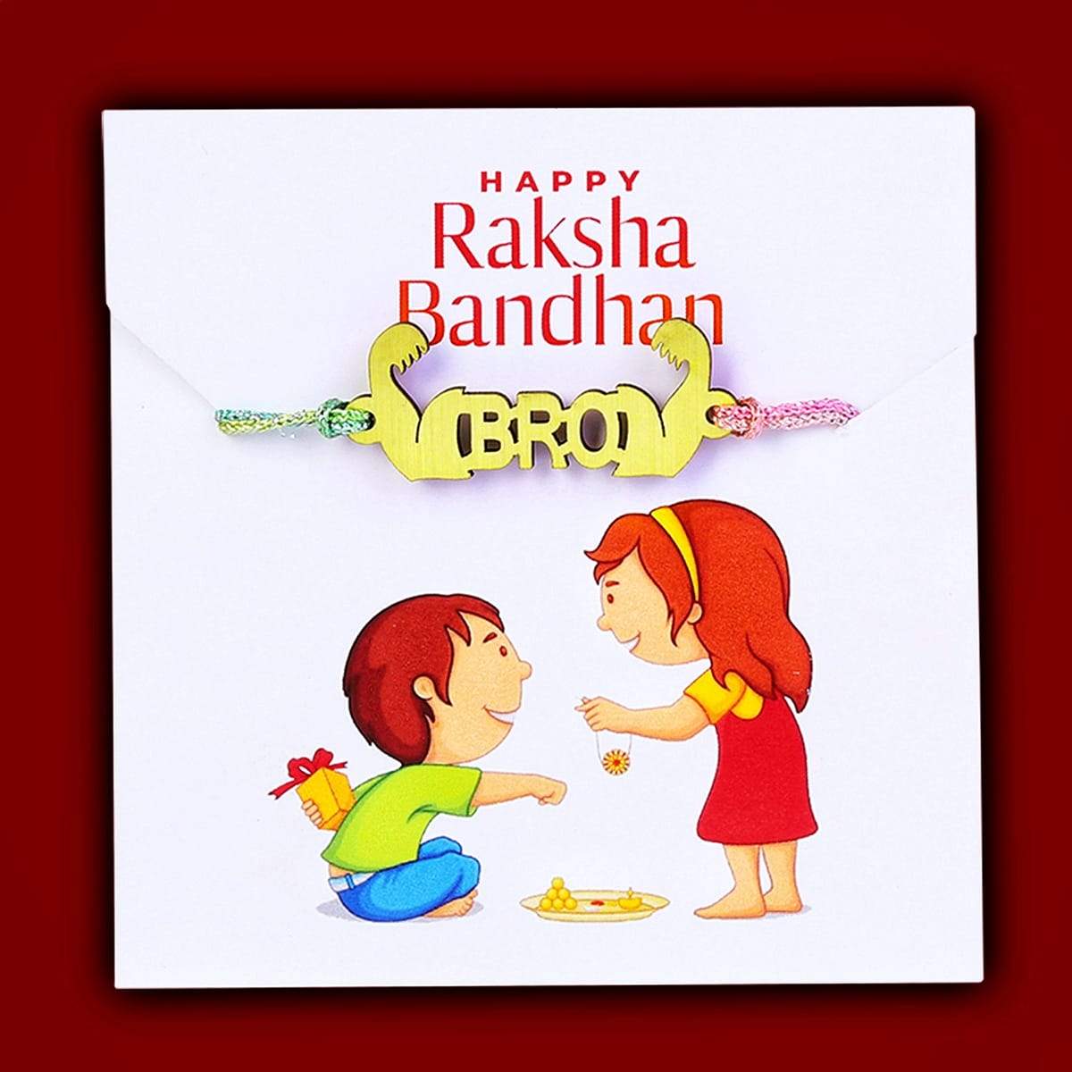 Craftvatika Combo Rakhi Gift for Brother and Bhabhi Kids with Gift Set,  Palm Buddha Showpiece Rakshabandhan