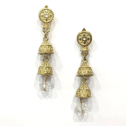 Digital Dress Room Traditional Light Weight Enamel Work With Gold-Plated Double Jhumki Earring