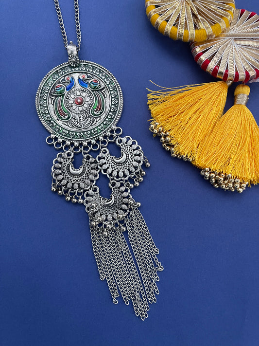 Peacock and Chandbali Design Pendent Necklace