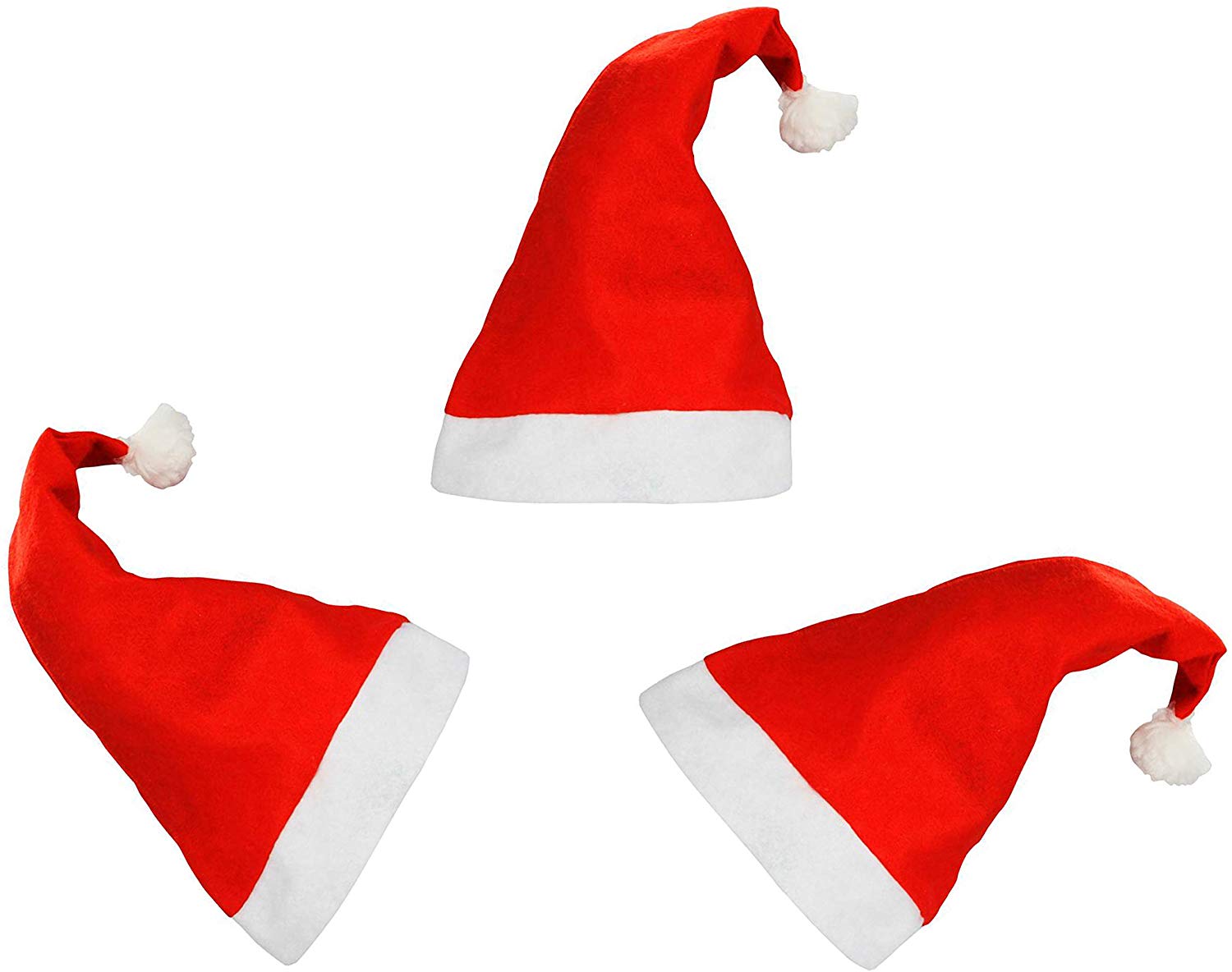 Digital Dress Room 3 Pieces Red White Santa Claus Hat Cap for Christmas Accessory