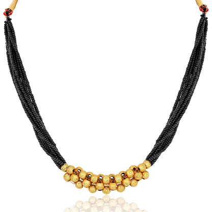 Digital Dress Room Short Mangalsutra Designs Gold Plated Latest Golden Beads Multi-Layer Mangalsutra